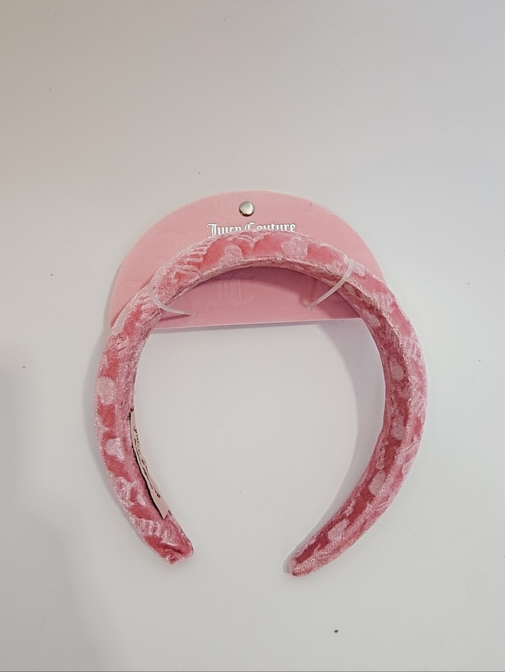 Juicy Couture Pink Velvet Logo‎ Heart Headband